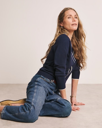 Anthology Navy Contrast Trim Cardigan