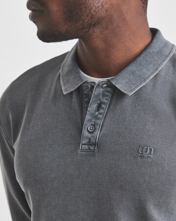 Union Garment Dyed Long Sleeve Polo-Grey