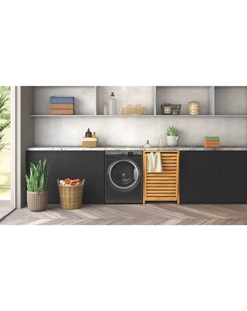 Hotpoint NSWM7469BSUK, 7kg, 1400rpm Washing Machine - Black + Installation
