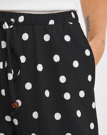 Crinkle Jersey Wide Leg Pull On Trouser