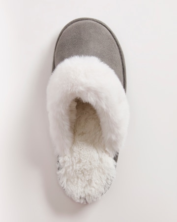 Elyse Faux Fur Mule Slippers Extra Wide EEE Fit