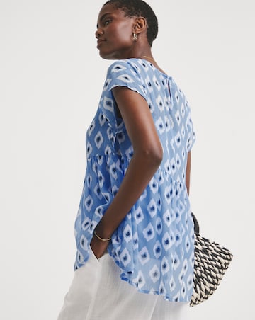 Chiffon Short Sleeve Smock Tee