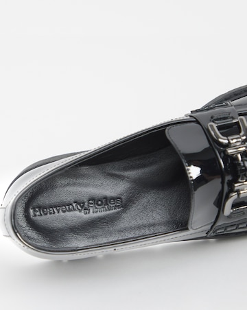 Heavenly Soles Skye Low Wedge Tassle Trim Loafer - Wide Fit (E)