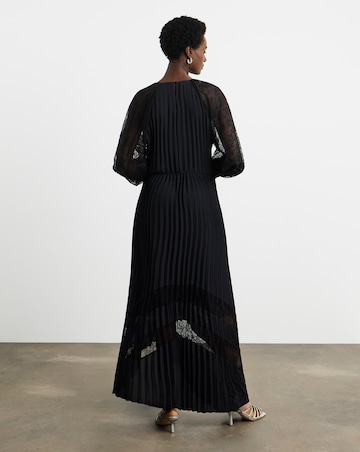 Joanna Hope Pleated Dress With Lace Detail