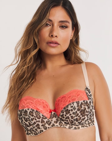 Panache Nina Balcony Wired Bra Leopard/Coral