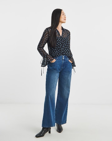 Georgette Frill Cuff Collar Blouse