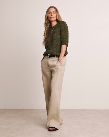 Anthology Khaki Cable Half Sleeve T-shirt