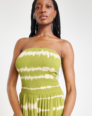 Shirred Bandeau Beach Jumpsuit