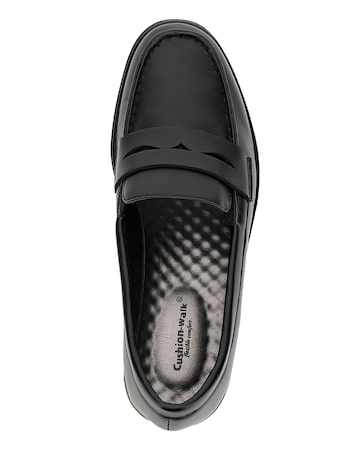 Cushion Walk Black Low Wedge Loafers -Extra Wide Fit (EEE)
