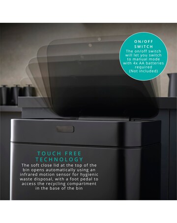 Swan 70L Dual Recycling Sensor Bin