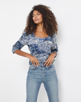Sweetheart Neck Crinkle Top