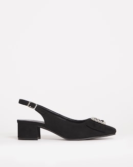Joanna Hope Diamante Trim Slingback Shoe - Wide Fit (E)