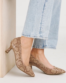 Kayla Flexi Sole Kitten Heel Court Shoe - Extra Wide Fit (EEE)