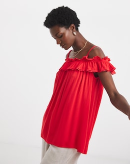 Ruffle Bardot Top