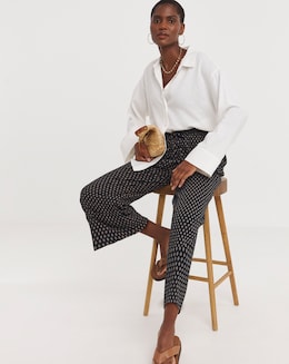 Black Print Cheesecloth Culottes