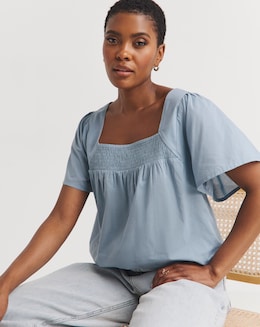 Cotton Square Neck Top