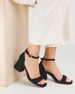 Rimona Barely There Block Heeled Sandals - Extra Wide Fit (EEE)