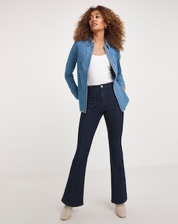 Indigo Pocket Front Bootcut Jeans