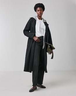 Black Denim Hooded Trench