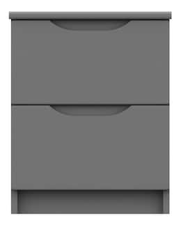 Sorrento High Gloss Assembled 2 Drawer Bedside Table