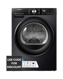 Hisense 3S Series DH3S802BB3 WiFi-enabled 8kg Heat Pump Tumble Dryer - Black