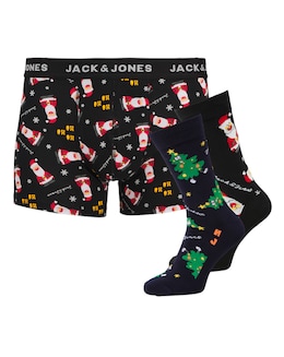 Jack &amp; Jones HoHoHo Boxer &amp; Sock Giftset