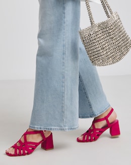 Calm Multi Strap Block Heel Sandals - Wide Fit (E)