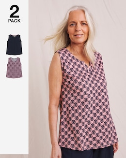 Julipa Pure Cotton Printed 2 Pack Vest
