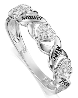 Precious Sentiments Sterling Silver Personalised Half-Eternity Ring