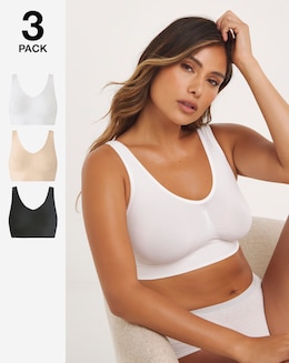 Pretty Secrets (3 Pack) Comfort Tops (Fits A-D) Black/White/Blush