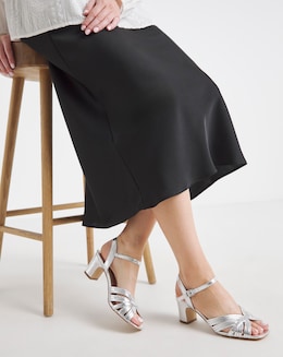 Oak Strappy Block Heel Sandals - Wide Fit (E)