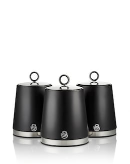 Swan Serenity Set of 3 Canisters Black