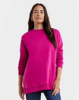 Side Zip Longline Sweatshirt
