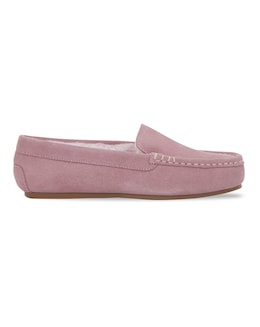 Leona Classic Suede Moccasin Slipper - Wide Fit (E)