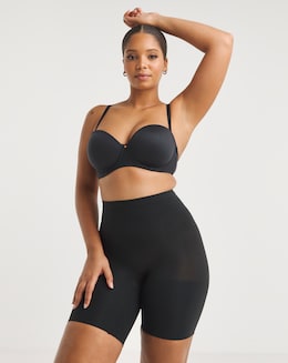 Spanx Everyday Seamless Medium Control Mid Thigh Short Black