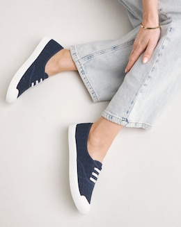 Burney Broderie Lace Up Plimsole Trainers - Standard Fit (D)