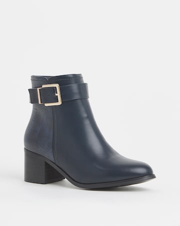 Cushion Walk Block Heel Buckle Boot Extra Wide EEE Fit