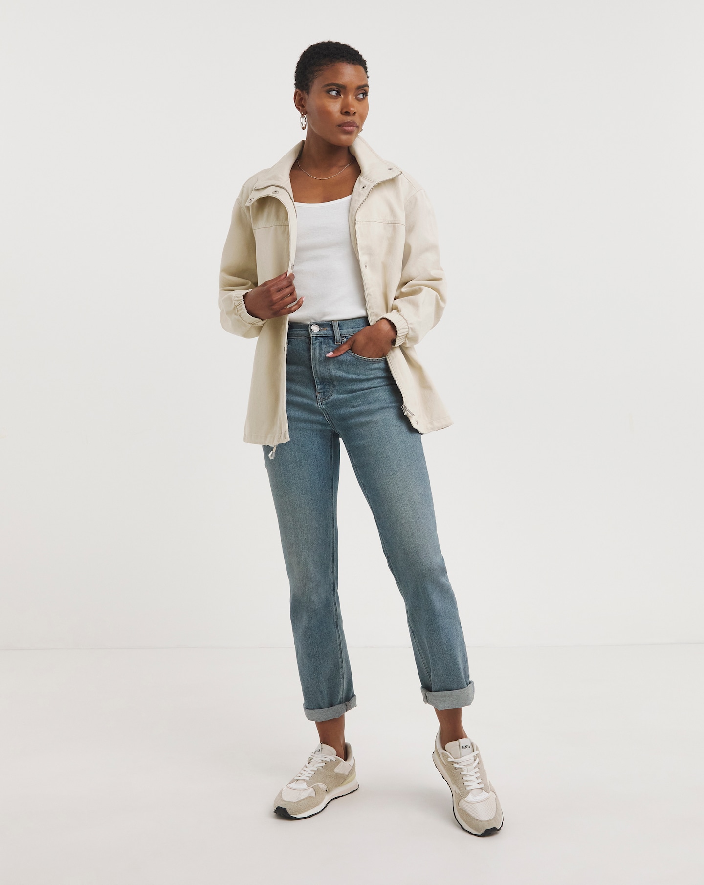 Stone Relaxed Utility Jacket