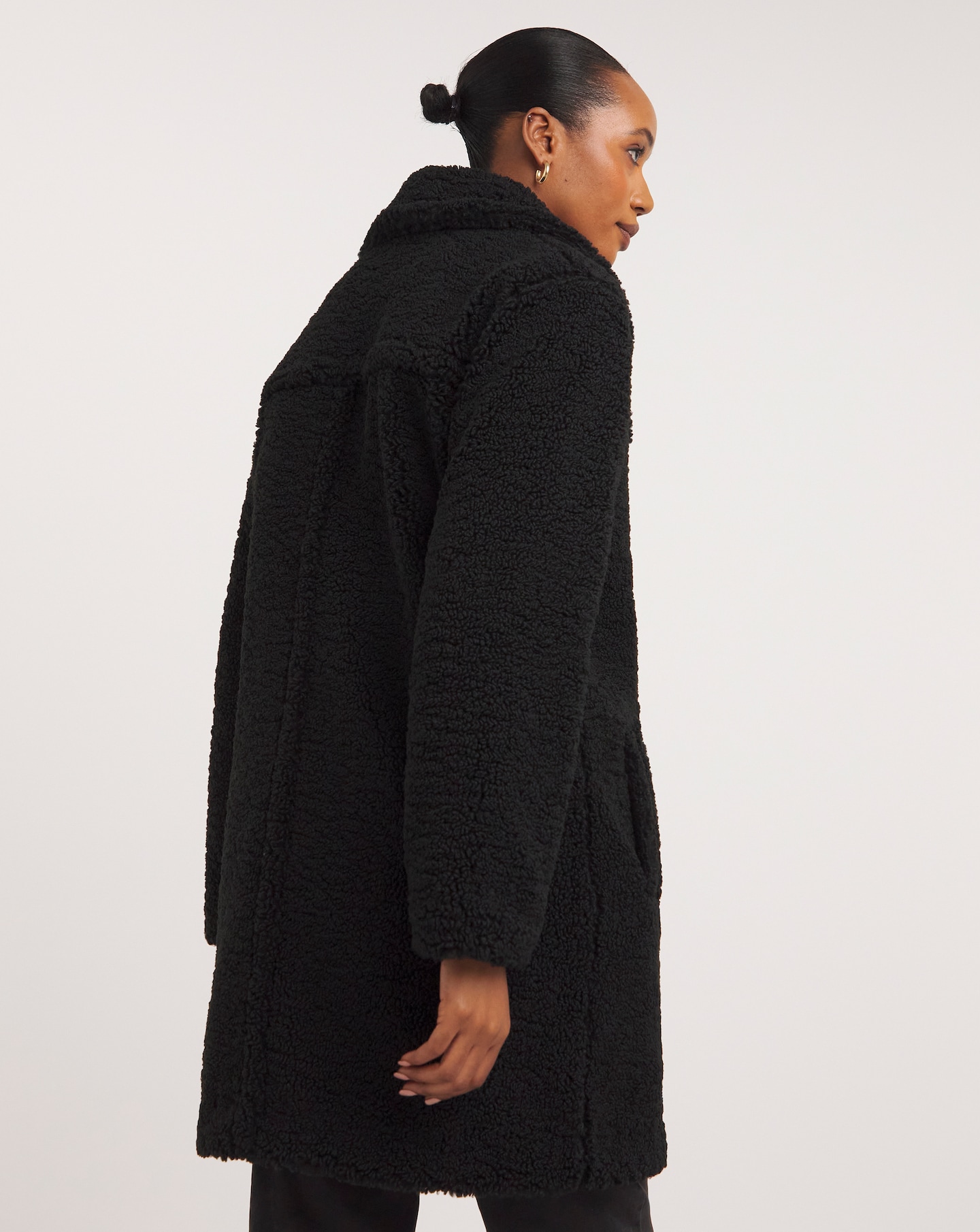 Black Borg Teddy Fur Coat Marisota
