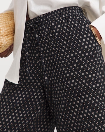 Black Print Cheesecloth Culottes