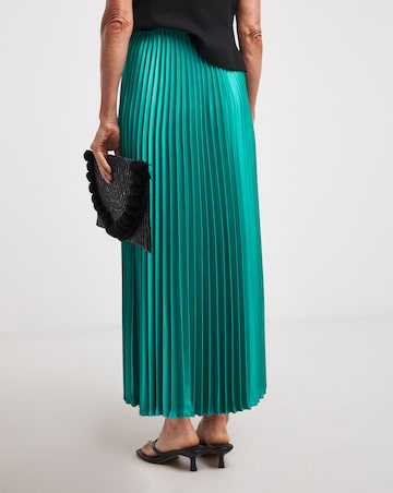 Blue Crinkle Satin Skirt