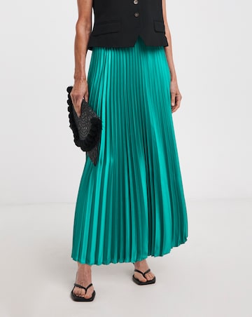 Blue Crinkle Satin Skirt