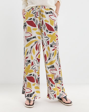 Linen Mix Wide Leg Trouser