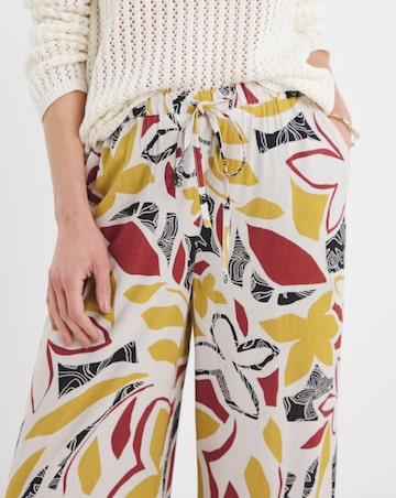 Linen Mix Wide Leg Trouser