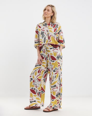 Linen Mix Wide Leg Trouser