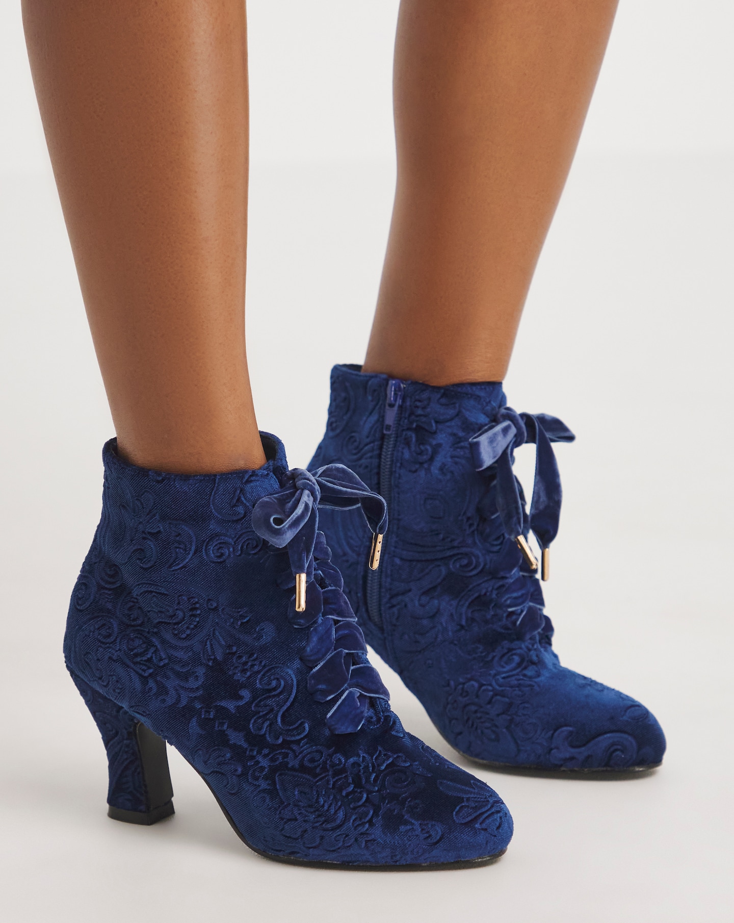 Joe Browns Velvet Ankle Boots E Fit Marisota