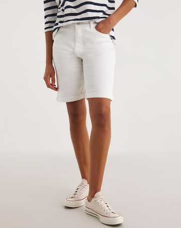Simply Be White 24/7 Knee Shorts