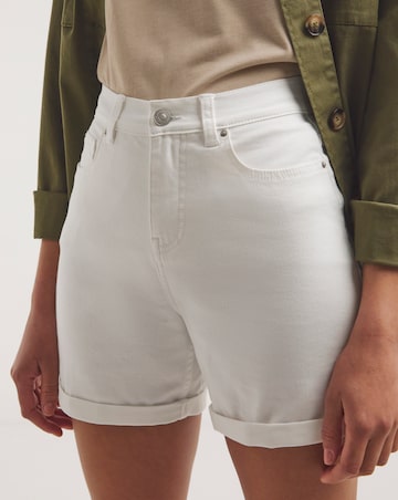 Simply Be White 24/7 Mid Shorts
