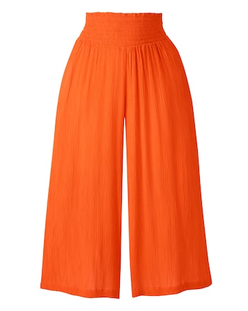 Crinkle Shirred Waist Culottes