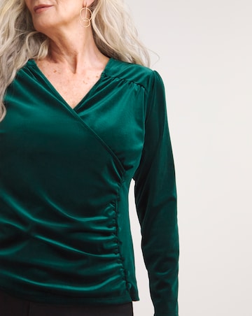 Joe Browns Green Ava Velour Wrap Tops